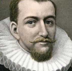 Engraved portrait of Henry Hudson in a ruff collar