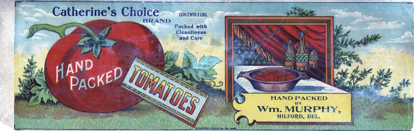 Catherine's Choice cannery label, the only one known to exist